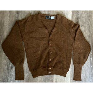 Golden Tee by Campus, 50% Alpaca 50% Wool, Men’s Brown Cardigan Size Medium